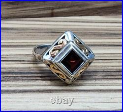 James Avery Retired 18k/. 925 Pyramid Garnet Ring. Unique & Beautiful Size6.5