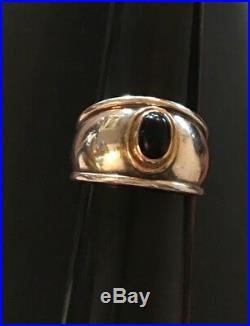 James Avery Retired 18k Sterling Silver Onyx Christina Ring Size 8