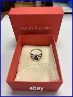 James Avery Retired 18k Yellow Gold & Sterling Silver April Flower Ring Size 8