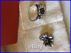 James Avery Retired 18k and Sterling April Flower Charm and RING Size 7