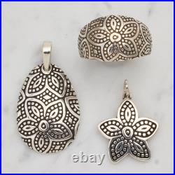 James Avery Retired 925 Silver Beaded Flower Ring Sz 9.5