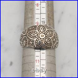 James Avery Retired 925 Silver Beaded Flower Ring Sz 9.5