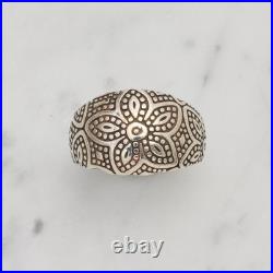 James Avery Retired 925 Silver Beaded Flower Ring Sz 9.5