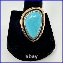 James Avery Retired 925 Silver & Bronze Puerto De Luna Turquoise Ring Size 9
