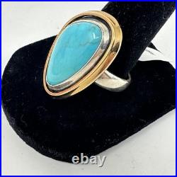 James Avery Retired 925 Silver & Bronze Puerto De Luna Turquoise Ring Size 9