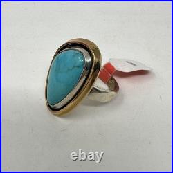 James Avery Retired 925 Silver & Bronze Puerto De Luna Turquoise Ring Size 9