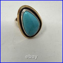 James Avery Retired 925 Silver & Bronze Puerto De Luna Turquoise Ring Size 9