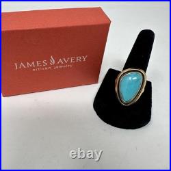 James Avery Retired 925 Silver & Bronze Puerto De Luna Turquoise Ring Size 9