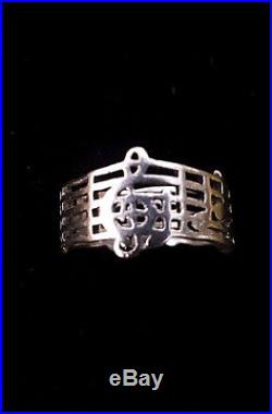 James Avery Retired. 925 Silver Musical Notes Amazing Grace Ring Size 11-11.5