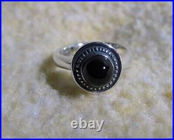 James Avery Retired 925 Sterling Cabochon Onyx Gemstone Beaded Ring Size 5.5