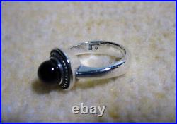 James Avery Retired 925 Sterling Cabochon Onyx Gemstone Beaded Ring Size 5.5