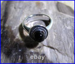 James Avery Retired 925 Sterling Cabochon Onyx Gemstone Beaded Ring Size 5.5