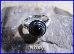 James Avery Retired 925 Sterling Cabochon Onyx Gemstone Beaded Ring Size 5.5