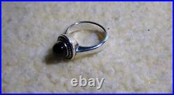 James Avery Retired 925 Sterling Cabochon Onyx Gemstone Beaded Ring Size 5.5