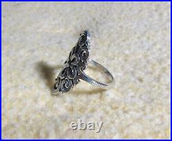 James Avery Retired 925 Sterling Full Bloom Tracery Scrolled Floral Ring Size 10