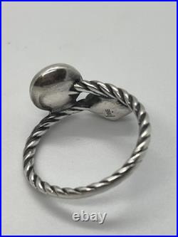 James Avery Retired 925 Sterling Marlowe Bronze with Cultured Pearl Ring Size 7