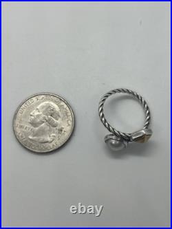 James Avery Retired 925 Sterling Marlowe Bronze with Cultured Pearl Ring Size 7