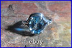 James Avery Retired 925 Sterling Silver Blue Topaz Adriana Ring Size 4.5