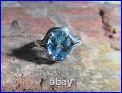 James Avery Retired 925 Sterling Silver Blue Topaz Adriana Ring Size 4.5
