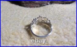 James Avery Retired 925 Sterling Silver Crown Ring Size 9