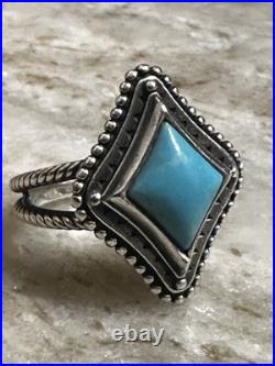 James Avery Retired 925 Sterling Silver Dakota Ring with Turquoise Size 7.0