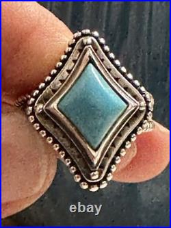 James Avery Retired 925 Sterling Silver Dakota Ring with Turquoise Size 7.0