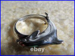 James Avery Retired 925 Sterling Silver Dolphin Ring Size 5