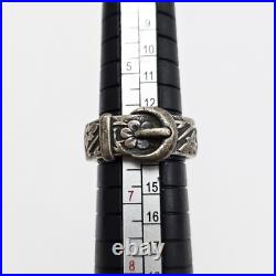 James Avery Retired 925 Sterling Silver Floral Belt & Buckle Ring Size 6.0