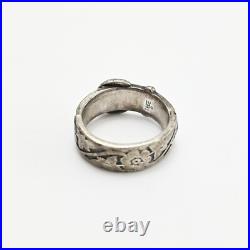 James Avery Retired 925 Sterling Silver Floral Belt & Buckle Ring Size 6.0