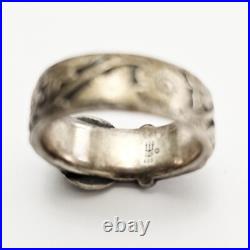 James Avery Retired 925 Sterling Silver Floral Belt & Buckle Ring Size 6.0
