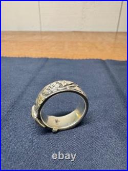 James Avery Retired 925 Sterling Silver Floral Belt & Buckle Ring Size 6.0