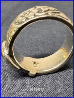 James Avery Retired 925 Sterling Silver Floral Belt & Buckle Ring Size 6.0