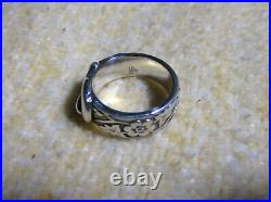 James Avery Retired 925 Sterling Silver Floral Belt & Buckle Ring Size 6.5