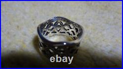 James Avery Retired 925 Sterling Silver Flowing Floral Lattice Band Ring Size 7