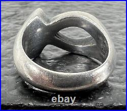 James Avery Retired 925 Sterling Silver Ichthus Fish Ring Size 6 8.8 Grams