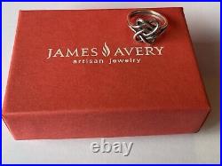 James Avery Retired 925 Sterling Silver Intertwined Hearts Ring Size 6