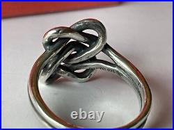 James Avery Retired 925 Sterling Silver Intertwined Hearts Ring Size 6