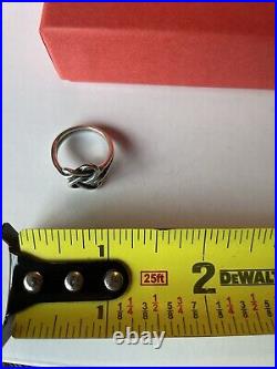 James Avery Retired 925 Sterling Silver Intertwined Hearts Ring Size 6