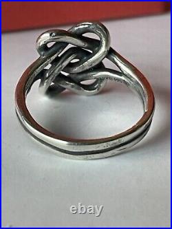 James Avery Retired 925 Sterling Silver Intertwined Hearts Ring Size 6