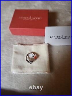 James Avery Retired 925 Sterling Silver Intertwined Hearts Ring Size 6.1/2