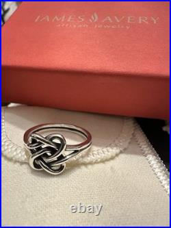 James Avery Retired 925 Sterling Silver Intertwined Hearts Ring Size 9.5