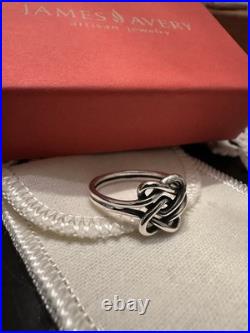 James Avery Retired 925 Sterling Silver Intertwined Hearts Ring Size 9.5