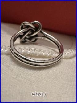 James Avery Retired 925 Sterling Silver Intertwined Hearts Ring Size 9.5
