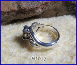 James Avery Retired 925 Sterling Silver Scrolled Heart Garnet Ring Size 5
