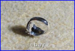 James Avery Retired 925 Sterling Silver Scrolled Heart Garnet Ring Size 5