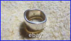James Avery Retired 925 Sterling Silver Square Crosslet Heavy Wide Ring Size 8.0