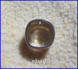 James Avery Retired 925 Sterling Silver Square Crosslet Heavy Wide Ring Size 8.0