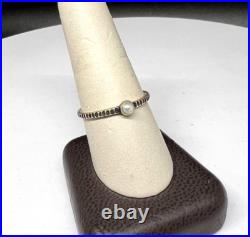 James Avery Retired 925 Sterling Silver Tiny Gray Pearl Stackable Ring Size 10