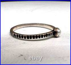 James Avery Retired 925 Sterling Silver Tiny Gray Pearl Stackable Ring Size 10