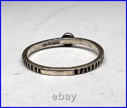 James Avery Retired 925 Sterling Silver Tiny Gray Pearl Stackable Ring Size 10